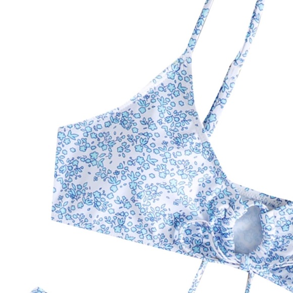 Women’s Two Piece Bathing Suit Floral Print Triangle Bikini Swimsuit XL - Picture 4 of 7